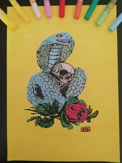 Cobra and skull